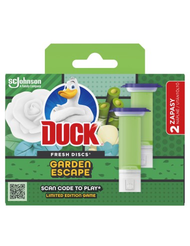 Podwójny zapas żelowych krążków do WC Duck Fresh Discs Garden Escape 2x36ml 5000204345087