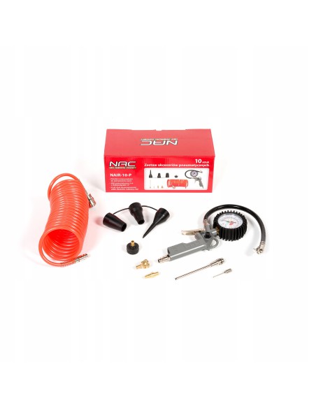 Duży zestaw akcesoriów do sprężarki NAC NAIR 10-P 10 el. 5902490787506