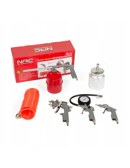 Wielofunkcyjny zestaw narzędzi pneumatycznych do kompresora NAC NAIR-5-D 5 el. 5902490787483