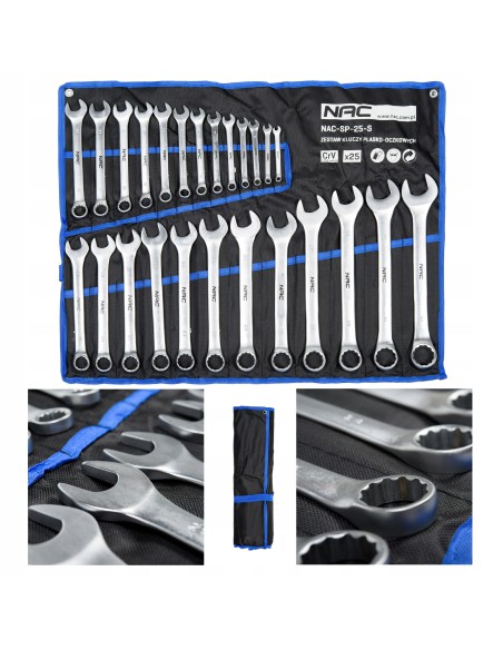 Zestaw kluczy płasko-oczkowych NAC SP-25-S 6-32 mm 5902490787650