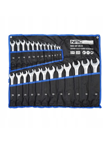 Zestaw kluczy płasko-oczkowych NAC SP-25-S 6-32 mm 5902490787650 3