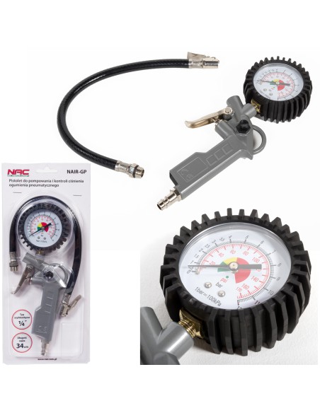 Pistolet do pompowania kół z manometrem NAC NAIR-GP 1/4 0-12BAR 5902490787520