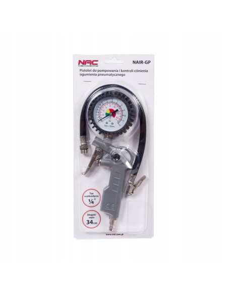 Pistolet do pompowania kół z manometrem NAC NAIR-GP 1/4 0-12BAR 5902490787520 2
