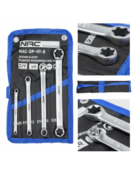Zestaw kluczy oczkowych TORX NAC SP-4T-S E6 - E24 5902490787636