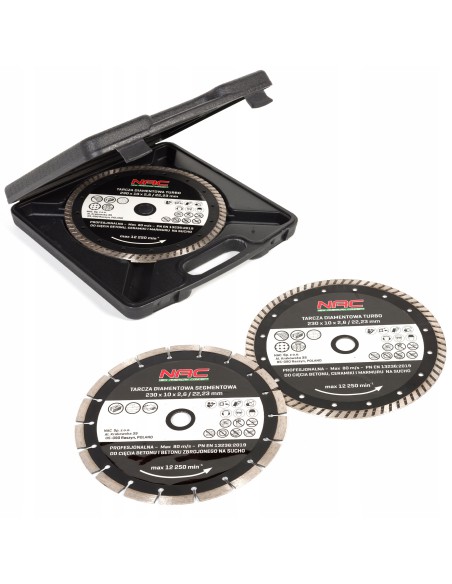 Wytrzymałe 2 tarcze diamentowe NAC DC-2SET 230mm/22,23mm 5902490788527