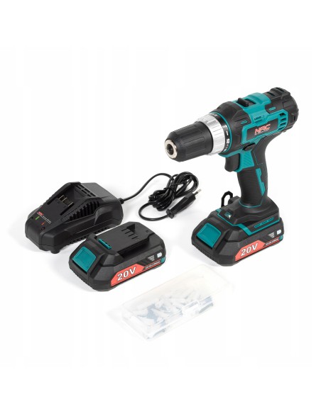 Solidna wiertarko-wkrętarka akumulatorowa NAC CDB2-40-S-LI-20V + funkcjonalny zestaw akcesoriów 5902490787476 2