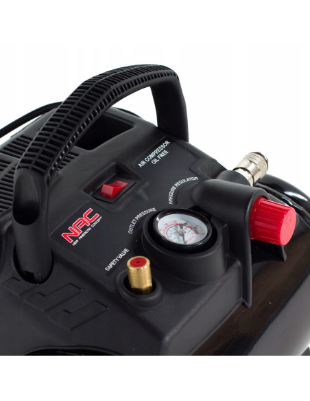 Kompaktowy kompresor bezolejowy NAC OFC-6-12-K-GT z zestawem akcesoriów pneumatycznych 5902490743168 4