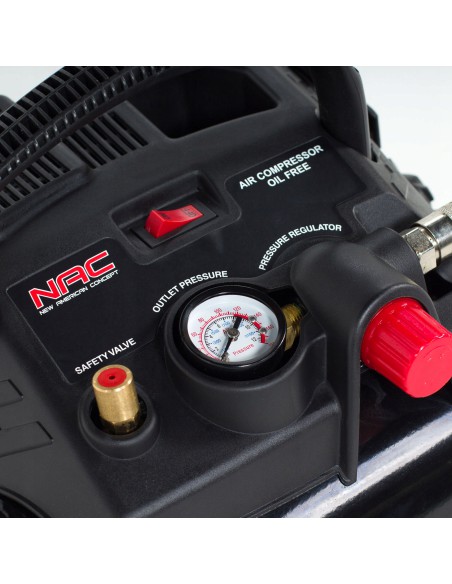 Kompaktowy kompresor bezolejowy NAC OFC-6-12-K-GT z zestawem akcesoriów pneumatycznych 5902490743168 8