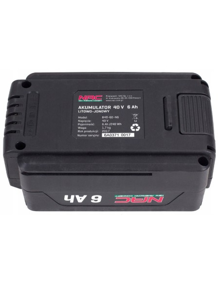 Litowo-jonowy akumulator NAC B40-60-NG 40V, 6Ah 5902067856772 2