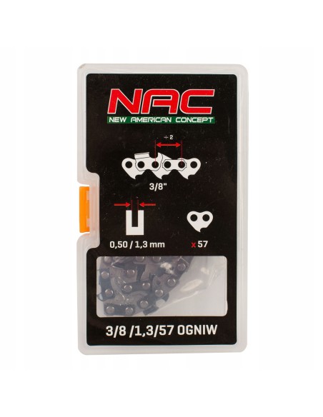 Wzmocniony łańcuch tnący do piły łańcuchowej NAC 57 ogniw 3/8×1,3 5902490726536