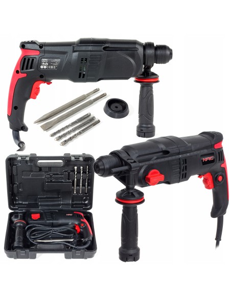 Młot udarowo-obrotowy NAC HE90-LD 900W z systemem mocującym SDS plus 5900607534494 2