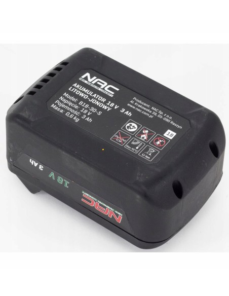 Uniwersalny akumulator NAC B18-30-S 18V, 3Ah 5907510485226 2
