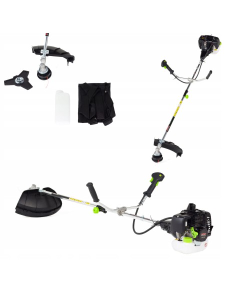 Solidna kosa spalinowa NAC BP517-20B-V w zestawie z głowicą żyłkową, tarczą tnącą oraz szelkami 5902067851272