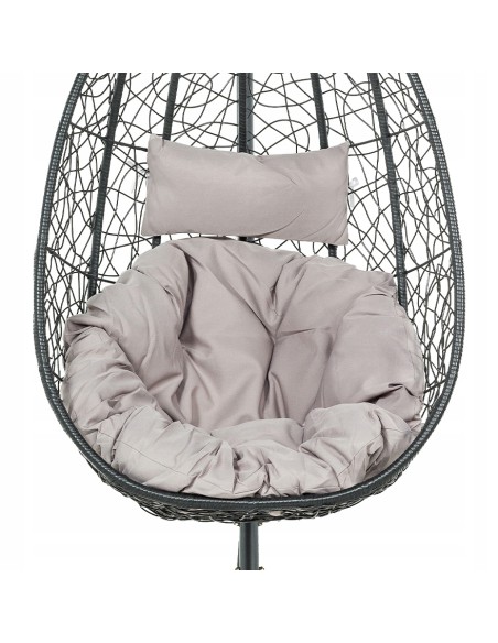 Komfortowa poduszka na fotel podwieszany kokon, zagłówek + siedzisko Daisy Meven szara 5902490786288