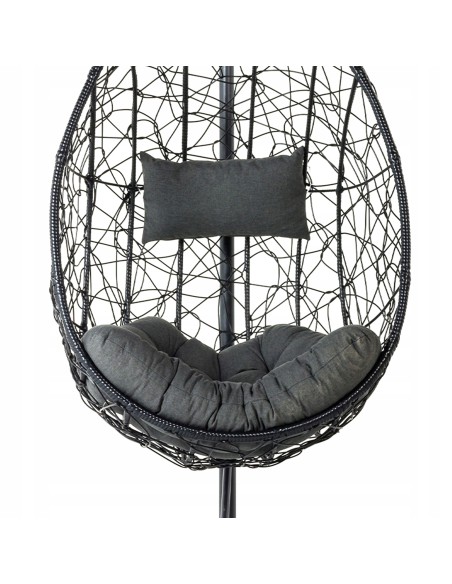 Stylowa poduszka na fotel podwieszany kokon, zagłówek + siedzisko Prima Grafit Meven grafitowa - Fotele podwieszane Stylowa poduszka na fotel podwieszany kokon, zagłówek + siedzisko Prima Grafit Meven grafitowa 5900607535828