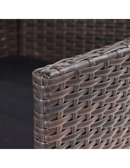 Brązowy zestaw mebli do ogrodu PRESTO Meven sofa + 2 x fotel + stolik 5902490785960 5