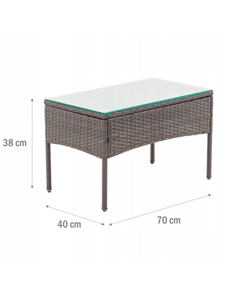 Brązowy zestaw mebli do ogrodu PRESTO Meven sofa + 2 x fotel + stolik 5902490785960 12