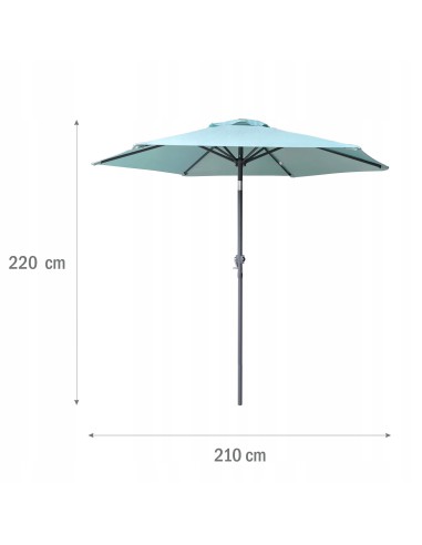 PARASOL OGRODOWY PLAŻOWY ŁAMANY ŚR.210 MORSKI 5902490786653 7