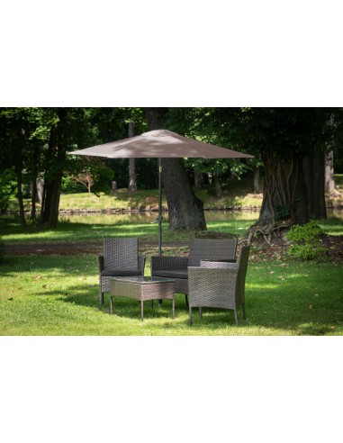 PARASOL OGRODOWY PLAŻOWY ŁAMANY ŚR.270 CM MOKKA 5902490786745 3