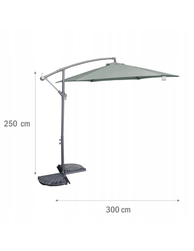 PARASOL Z WYSIĘGNIKIEM OGRODOWY SZARY 300X250CM 5902490786769 4