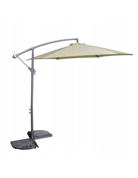 PARASOL Z WYSIĘGNIKIEM OGRODOWY BEŻOWY 300X250CM - Meven parasole ogrodowe PARASOL Z WYSIĘGNIKIEM OGRODOWY BEŻOWY 300X250CM 5902490786783