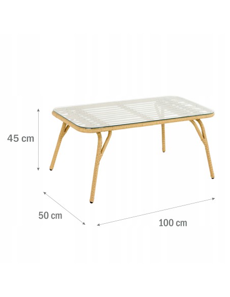 Boho zestaw mebli ogrodowych Meven beżowy, 4 elementy - Meble ogrodowe Boho zestaw mebli ogrodowych Meven beżowy, 4 elementy 5902490784291 7