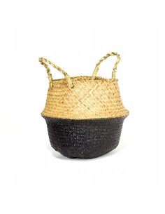 Praktyczna osłonka na doniczkę BOHO BLACK Meven 35×35×14/28 cm 5902490743434
