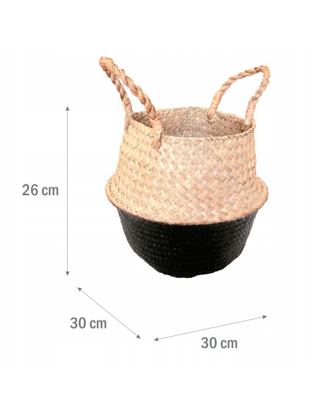 Boho kosz z trawy morskiej Meven 30×30×13/26 cm - Kosze i osłonki Boho kosz z trawy morskiej Meven 30×30×13/26 cm 5902490743441 7