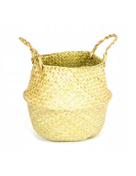 Modny kosz z trawy morskiej BOHO NATURAL Meven 35×35×14/28 cm 5902490743373