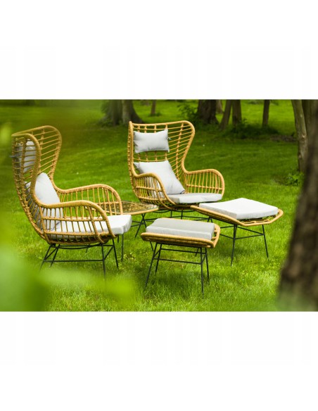 Komfortowy komplet mebli wypoczynkowych Meven 2 x fotel + 2 x podnóżek + stolik 5900607534395 4