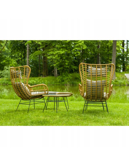 Komfortowy komplet mebli wypoczynkowych Meven 2 x fotel + 2 x podnóżek + stolik 5900607534395 5