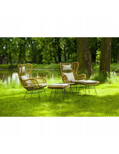 Komfortowy komplet mebli wypoczynkowych Meven 2 x fotel + 2 x podnóżek + stolik 5900607534395 6