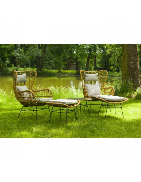 Komfortowy komplet mebli wypoczynkowych Meven 2 x fotel + 2 x podnóżek + stolik 5900607534395 7