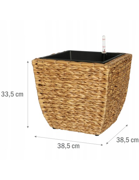 Duża donica technorattanowa Meven kwadratowa, 38,5 x 38,5 x 33,5 cm 5902490744349 2
