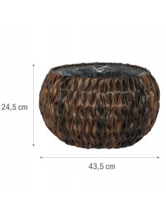 Brązowa donica technorattanowa Meven okrągła, 43,5 x 24,5 cm 5900607539048 2