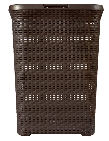 Brązowy kosz na pranie 60l Curver Rattan Style 3253920707017 6