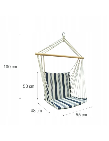 Praktyczny fotel wiszący, krzesło brazylijskie Bluebay Rem Meven 55 × 48 × 50/110 cm 5900607533886 10