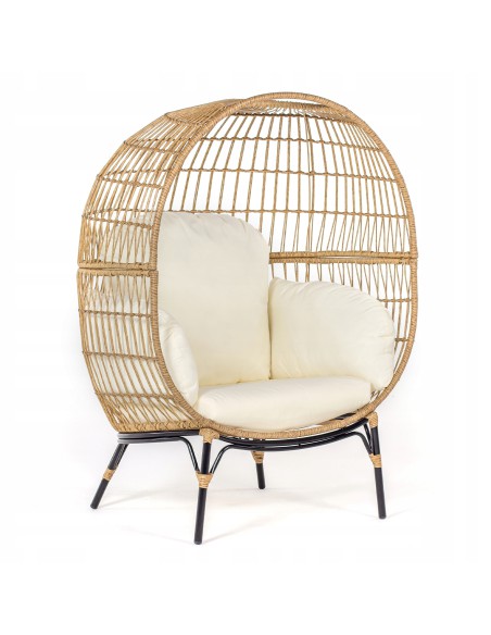 Technorattanowy fotel ogrodowy kokon ALESSIA Meven 112 × 93 × 152 cm - Fotele i leżaki Technorattanowy fotel ogrodowy kokon ALESSIA Meven 112 × 93 × 152 cm 5902490781443 2