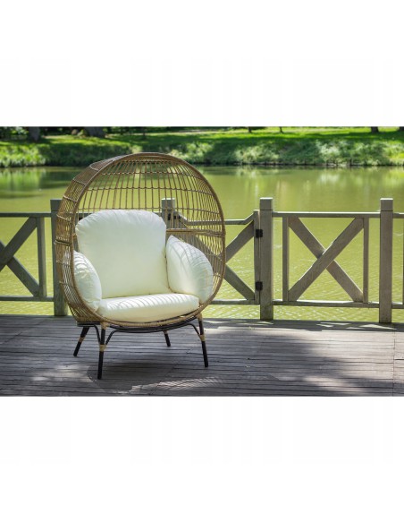 Technorattanowy fotel ogrodowy kokon ALESSIA Meven 112 × 93 × 152 cm - Fotele i leżaki Technorattanowy fotel ogrodowy kokon ALESSIA Meven 112 × 93 × 152 cm 5902490781443 4