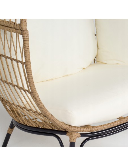 Technorattanowy fotel ogrodowy kokon ALESSIA Meven 112 × 93 × 152 cm - Fotele i leżaki Technorattanowy fotel ogrodowy kokon ALESSIA Meven 112 × 93 × 152 cm 5902490781443 5