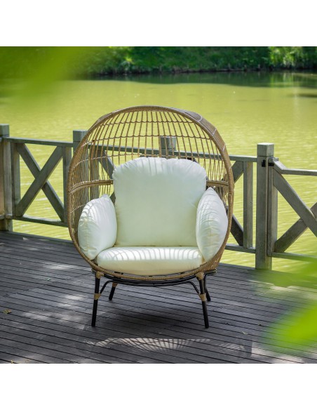 Technorattanowy fotel ogrodowy kokon ALESSIA Meven 112 × 93 × 152 cm - Fotele i leżaki Technorattanowy fotel ogrodowy kokon ALESSIA Meven 112 × 93 × 152 cm 5902490781443 6