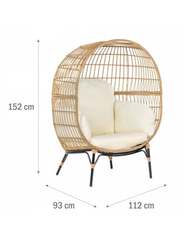 Rattanowy fotel ogrodowy kokon ALESSIA Meven 112 × 93 × 152 cm 5902490781443 11