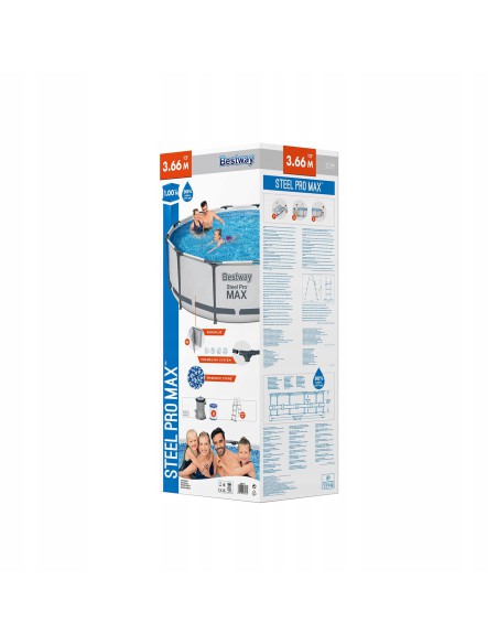 Wytrzymały basen ogrodowy na stelażu Bestway Steel Pro MAX 366x100 cm 6942138982435 7