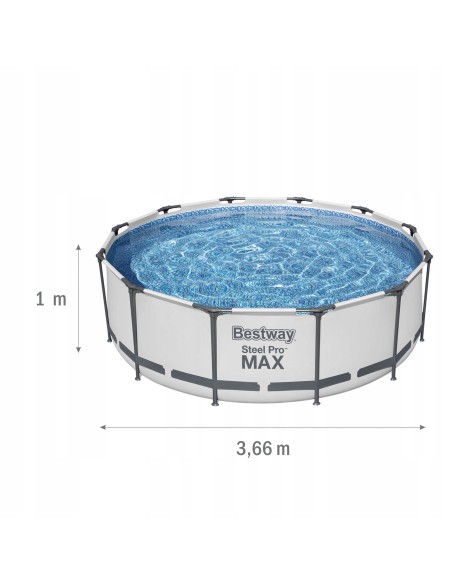 Wytrzymały basen ogrodowy na stelażu Bestway Steel Pro MAX 366x100 cm 6942138982435 8