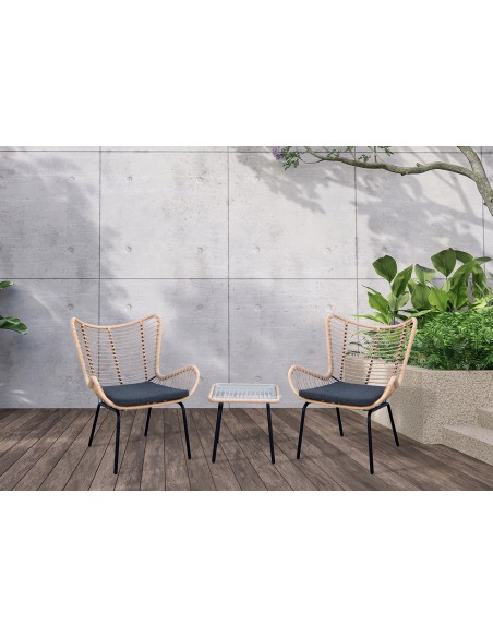 Wygodny zestaw mebli do ogrodu, na balkon DALLAS Meven 2 x fotel + stolik kawowy - Meble balkonowe Wygodny zestaw mebli do ogrodu, na balkon DALLAS Meven 2 x fotel + stolik kawowy 5902490745414 4