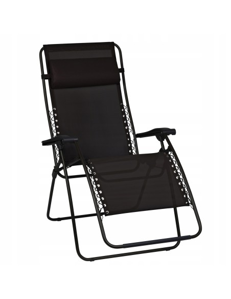 Rozkładany fotel ogrodowy GRAVITY Meven czarny 5902490744325