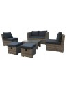 Stylowy komplet mebli ogrodowych SORRENTO Meven 2 fotele + sofa + 2 pufy + stolik