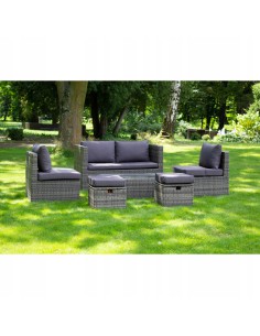 Stylowy komplet mebli ogrodowych SORRENTO Meven 2 fotele + sofa + 2 pufy + stolik 5900607534180 2