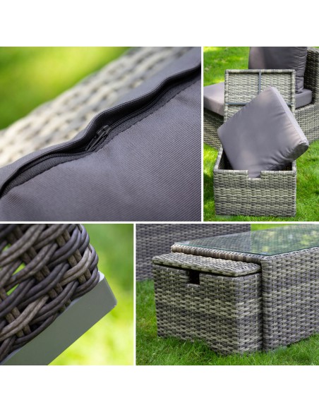 Stylowy komplet mebli ogrodowych SORRENTO Meven 2 fotele + sofa + 2 pufy + stolik 5900607534180 4