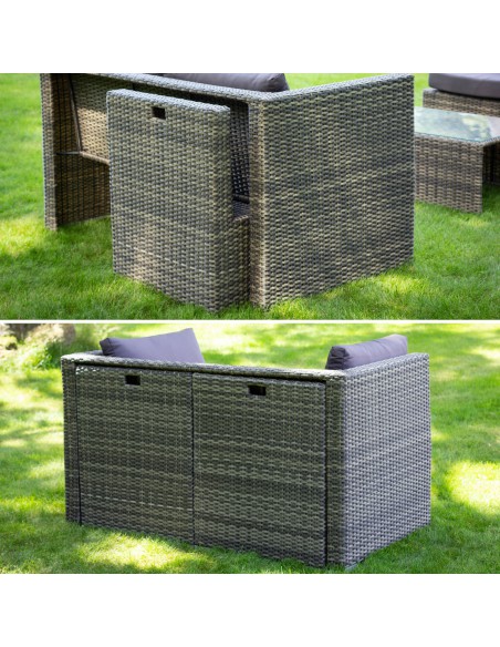 Stylowy komplet mebli ogrodowych SORRENTO Meven 2 fotele + sofa + 2 pufy + stolik 5900607534180 11